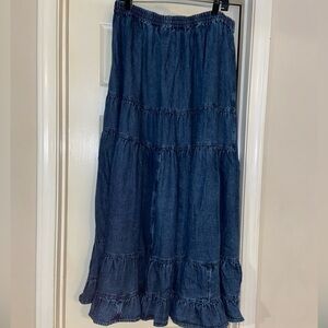 American Eagle Outfitters Blue Tiered Maxi Skirt